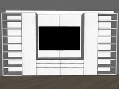 3D design of Bookcase with TV stand 